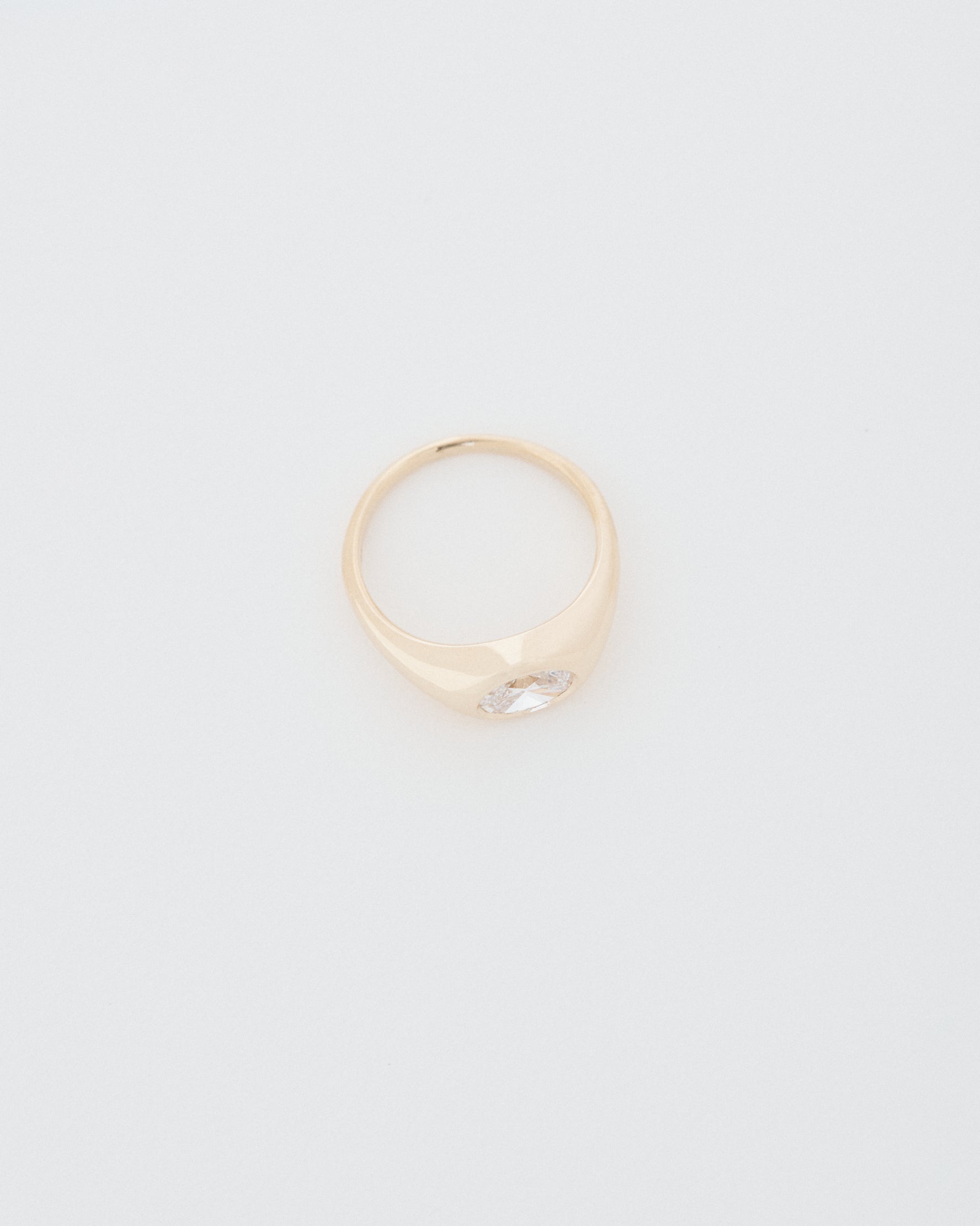 Oval Cut East-West Signet Engagement Ring