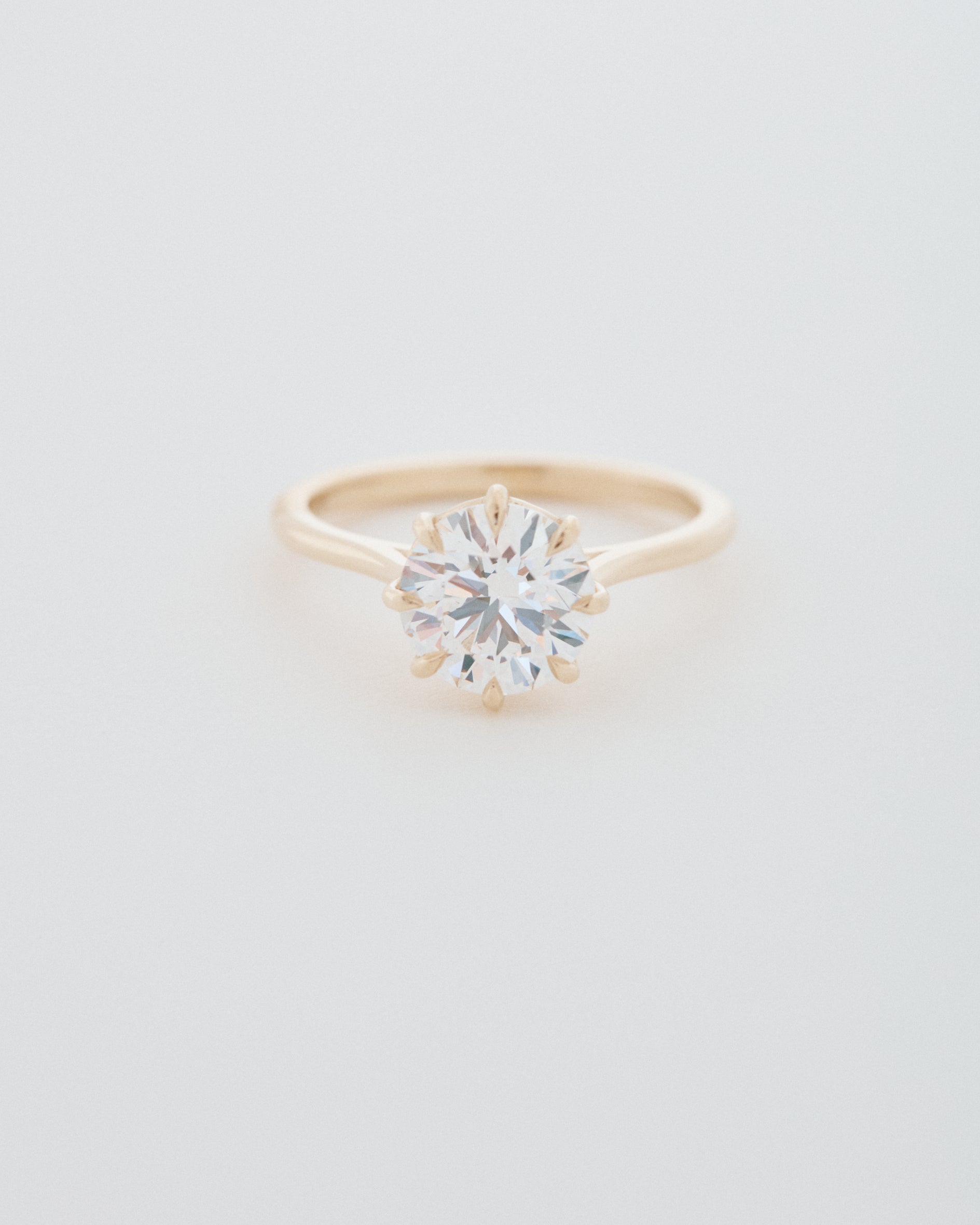 Round Brilliant Cut Eight Claw Engagement Ring