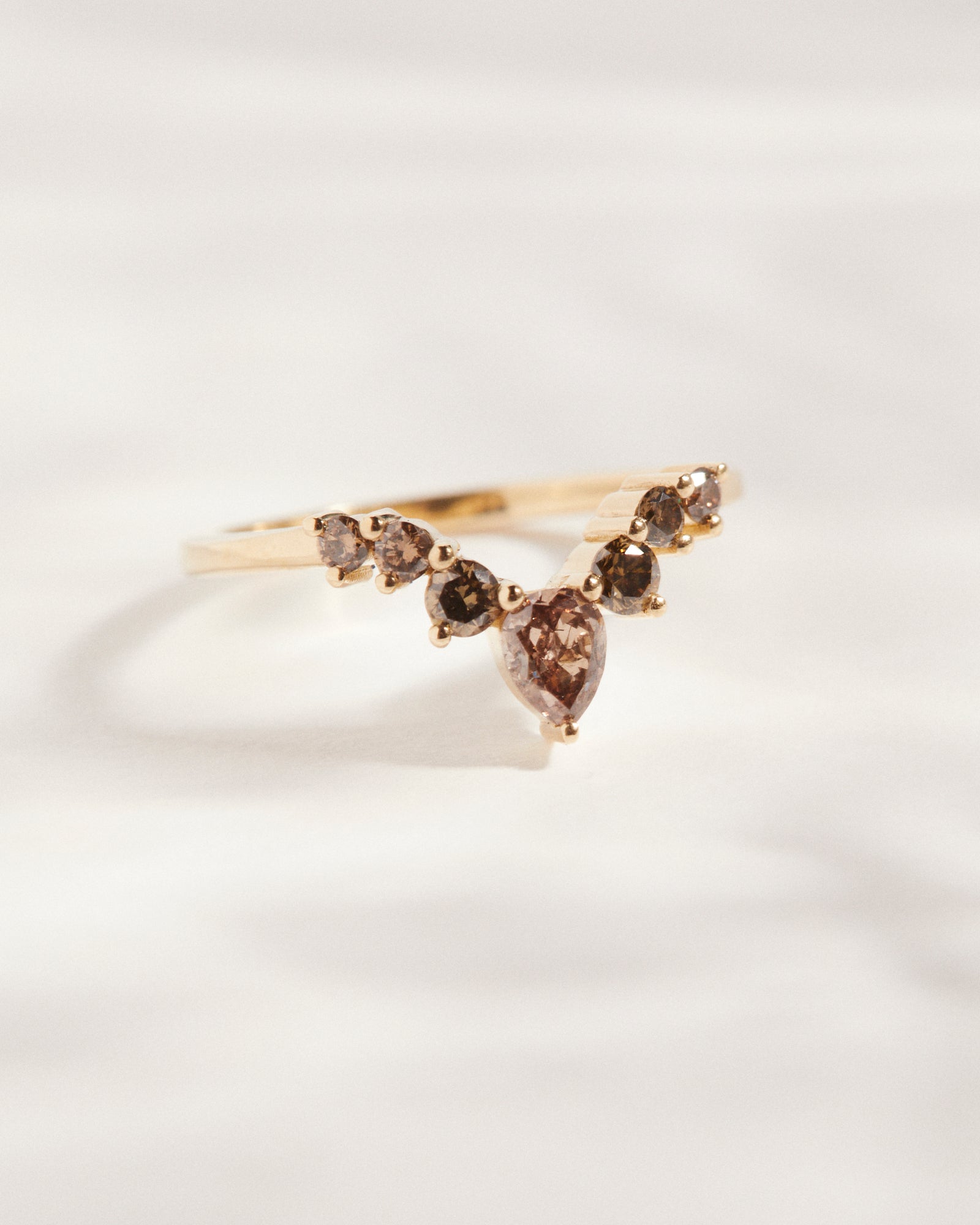 0.48ct Champagne diamond fitted wedding band
