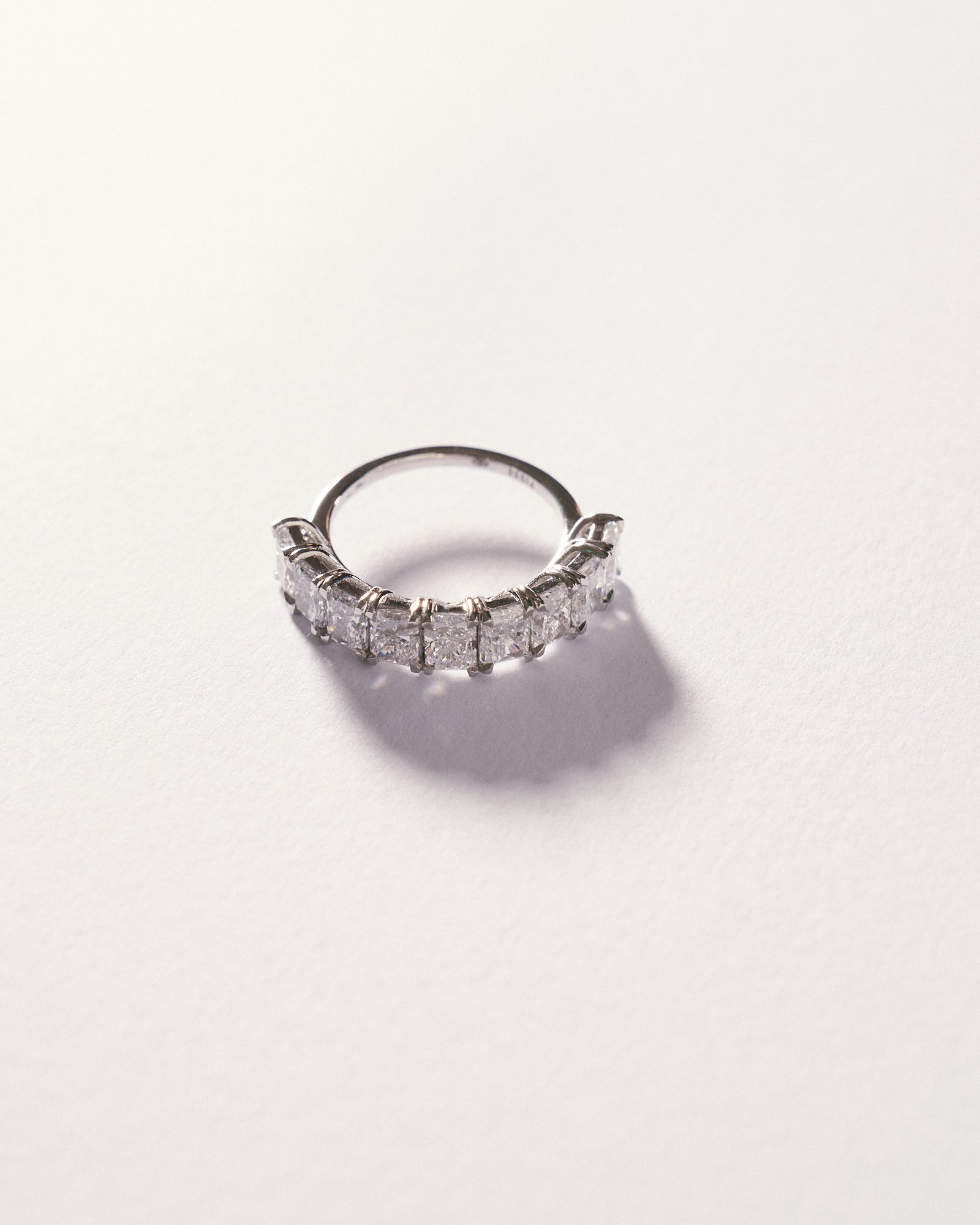 0.30ct radiant cut half eternity