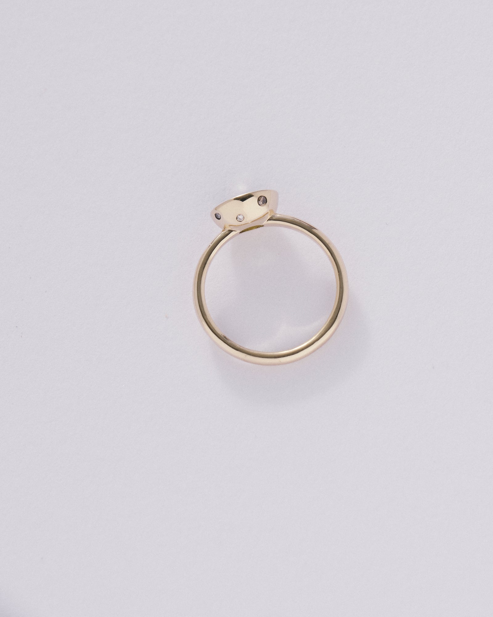 Cupped Bezel oval cut tourmaline solitaire