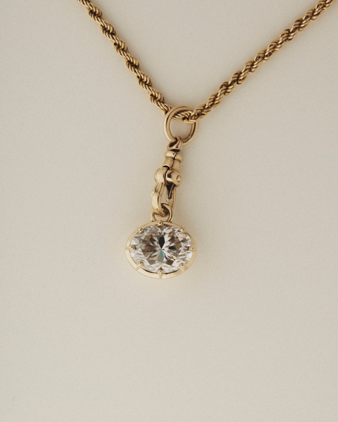 3ct Oval button back charm