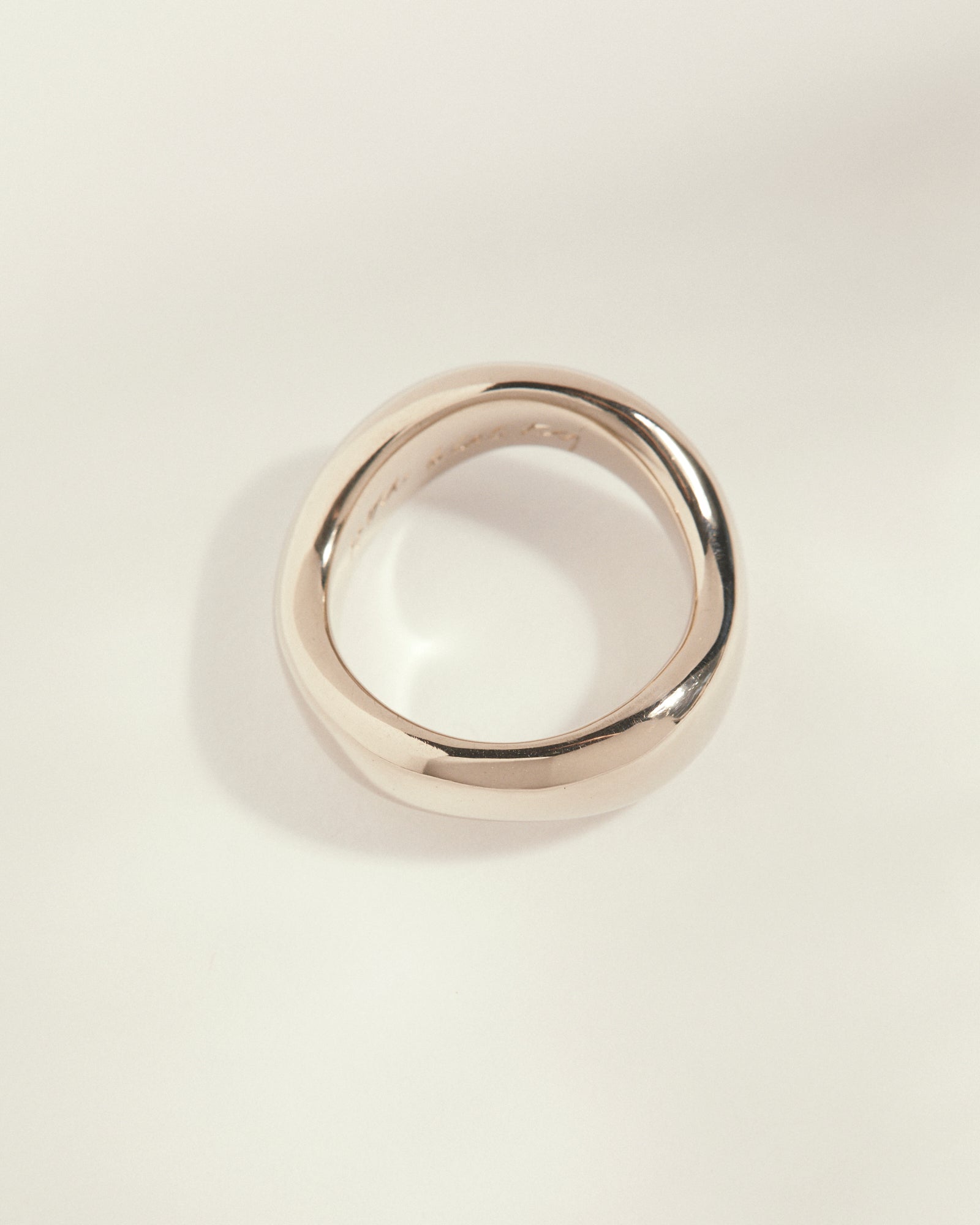 Hand carved organic wedding band.