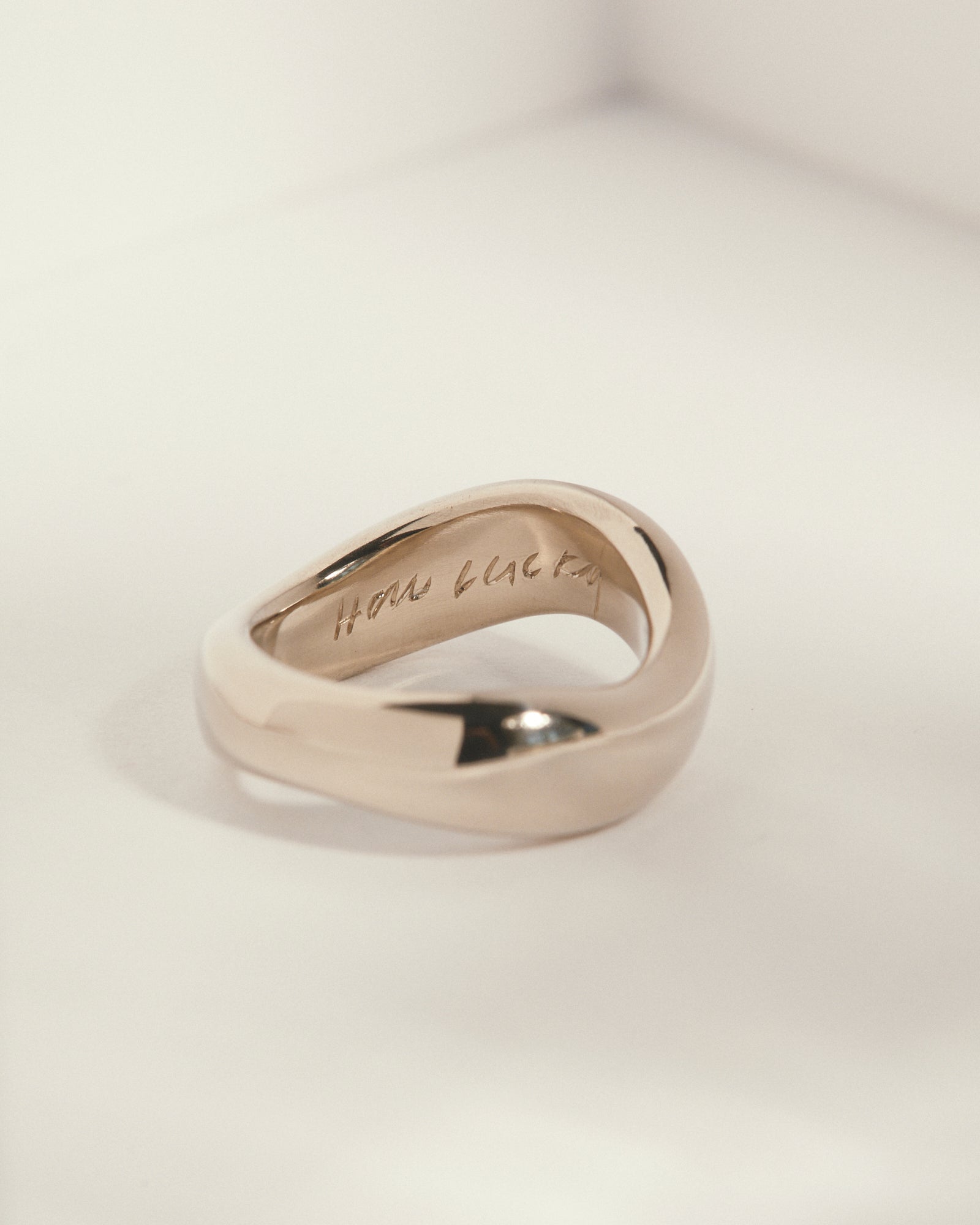 Hand carved organic wedding band.