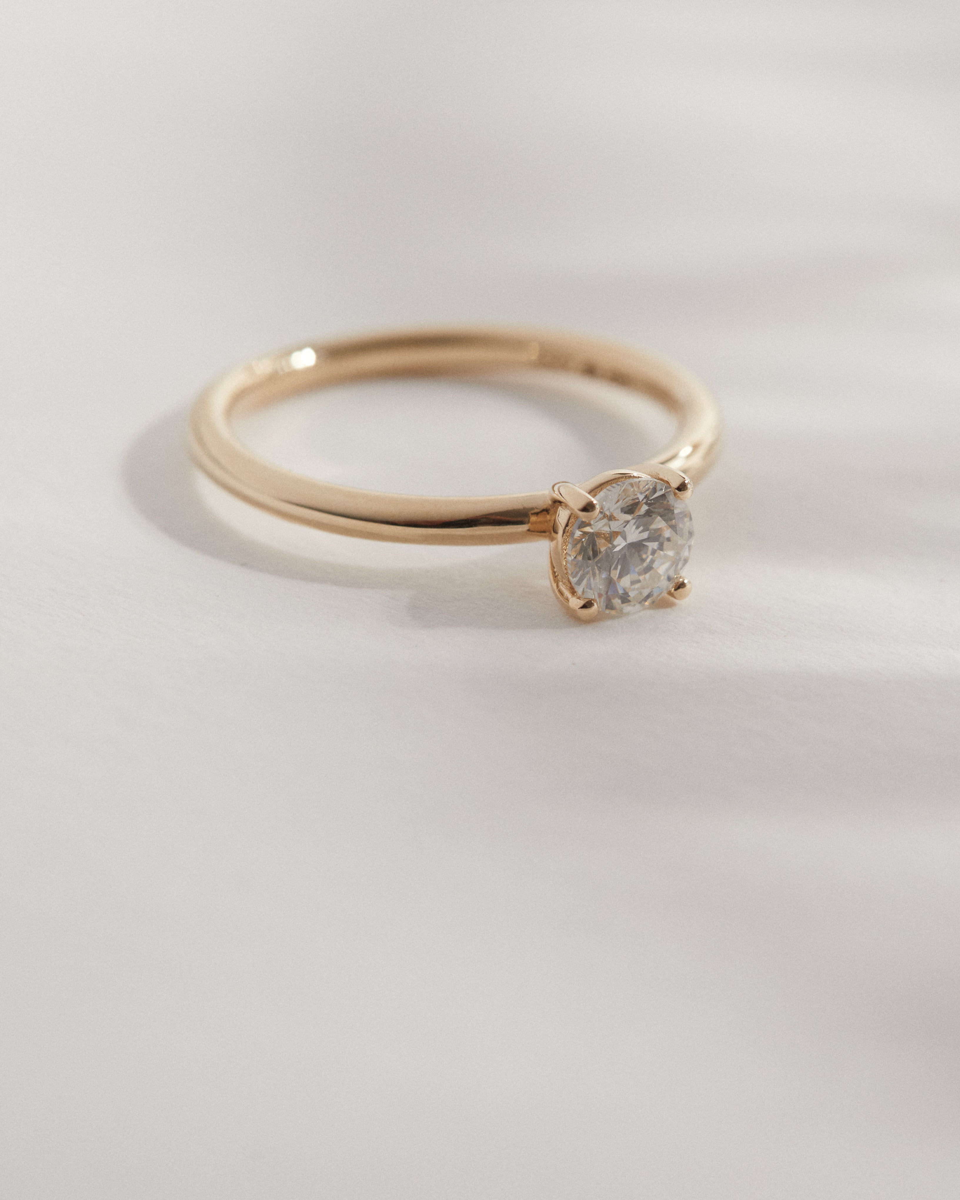 0.61ct Round brilliant cut solitaire and wedding band set