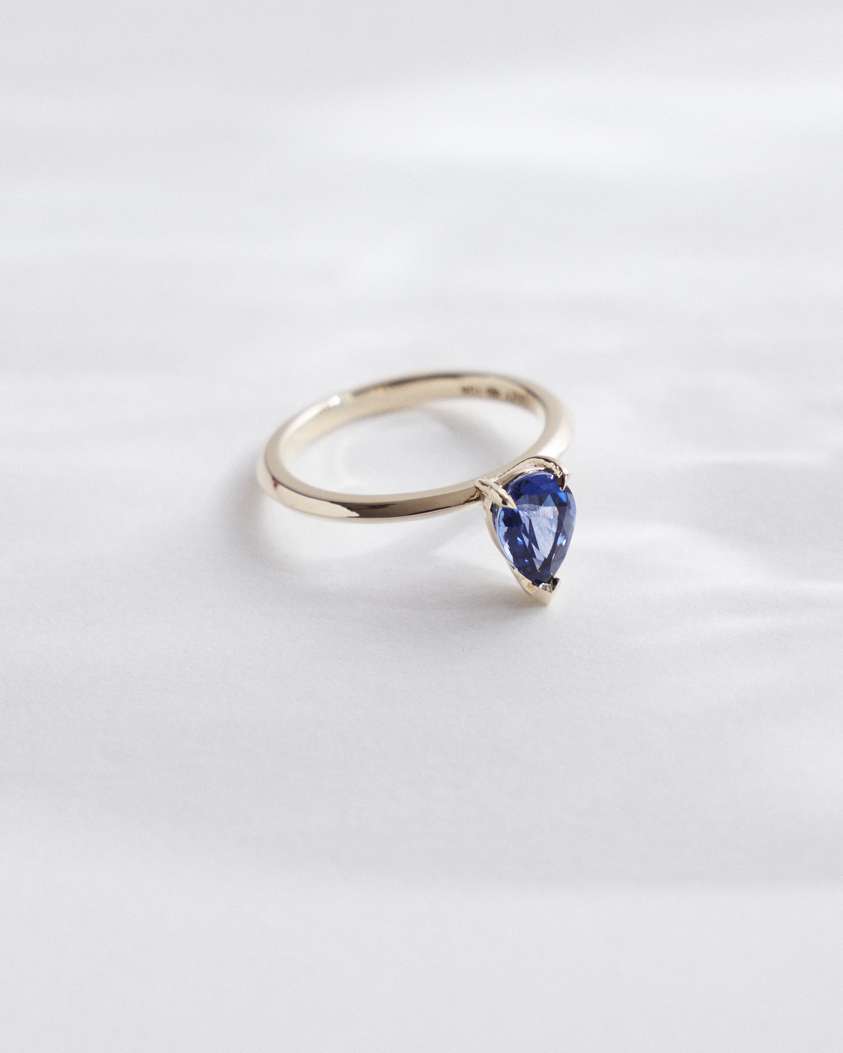 1.24ct Pear cut Sapphire solitaire.