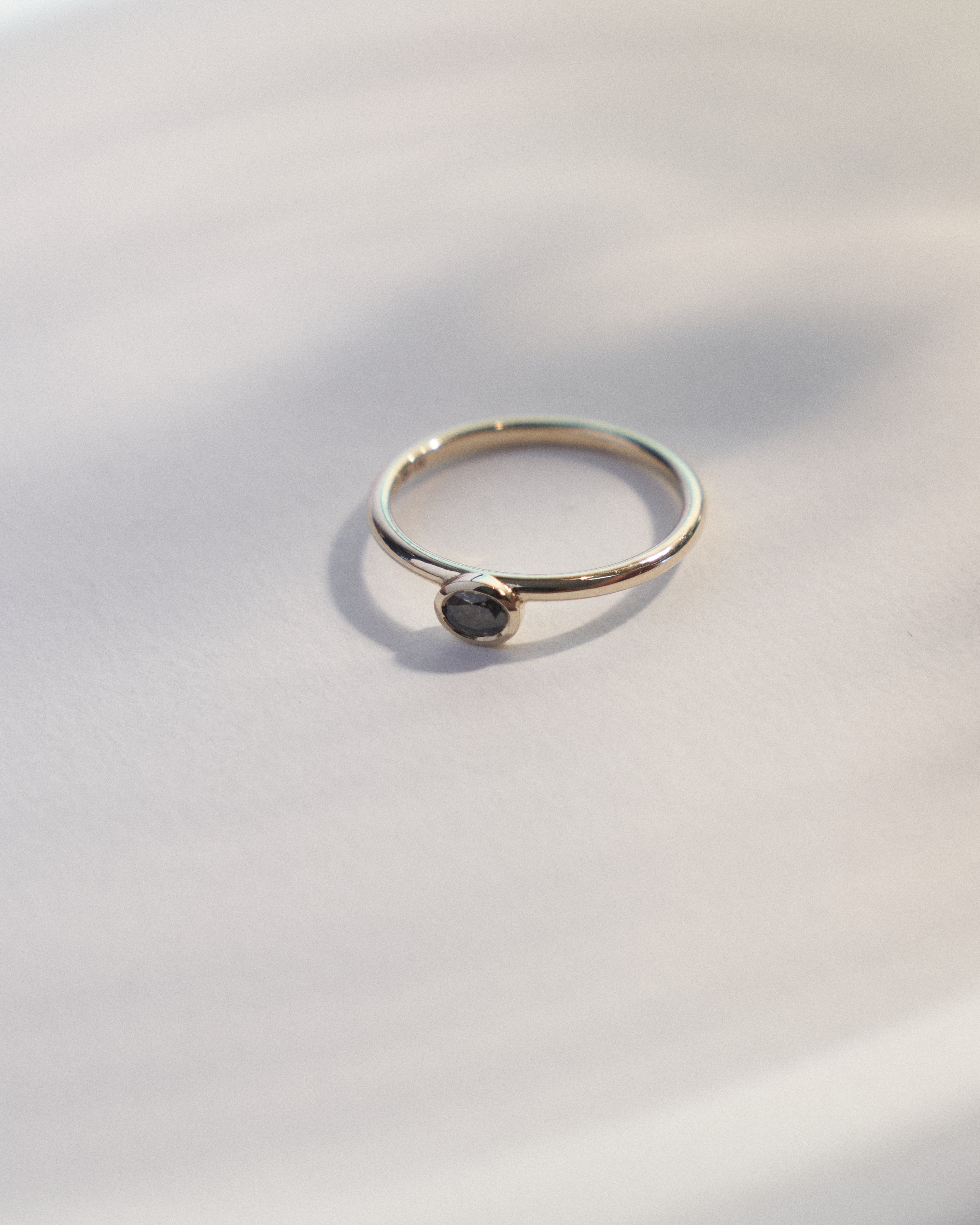 Offset oval bezel stack ring