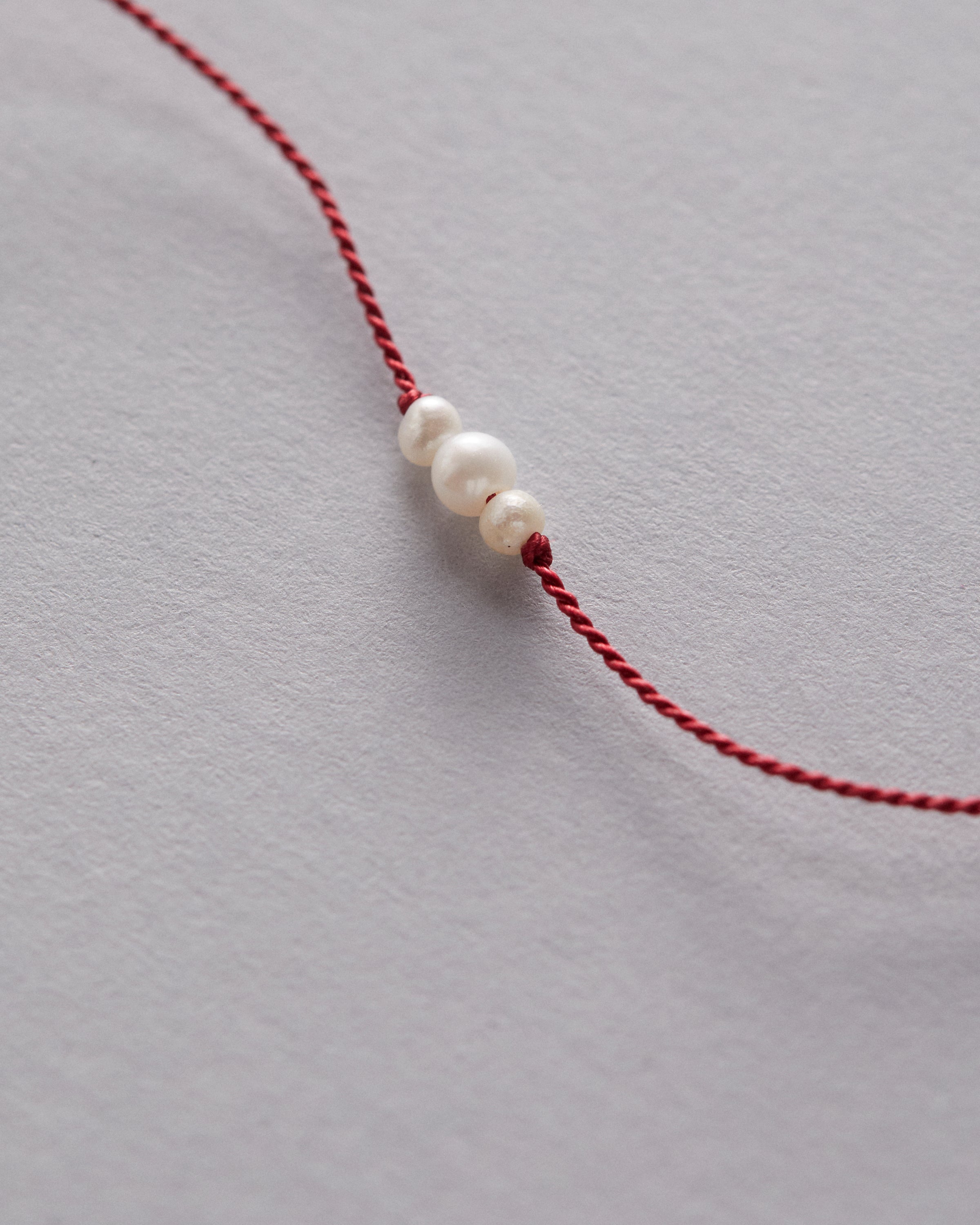Triple Pearl Silk Wish Bracelet
