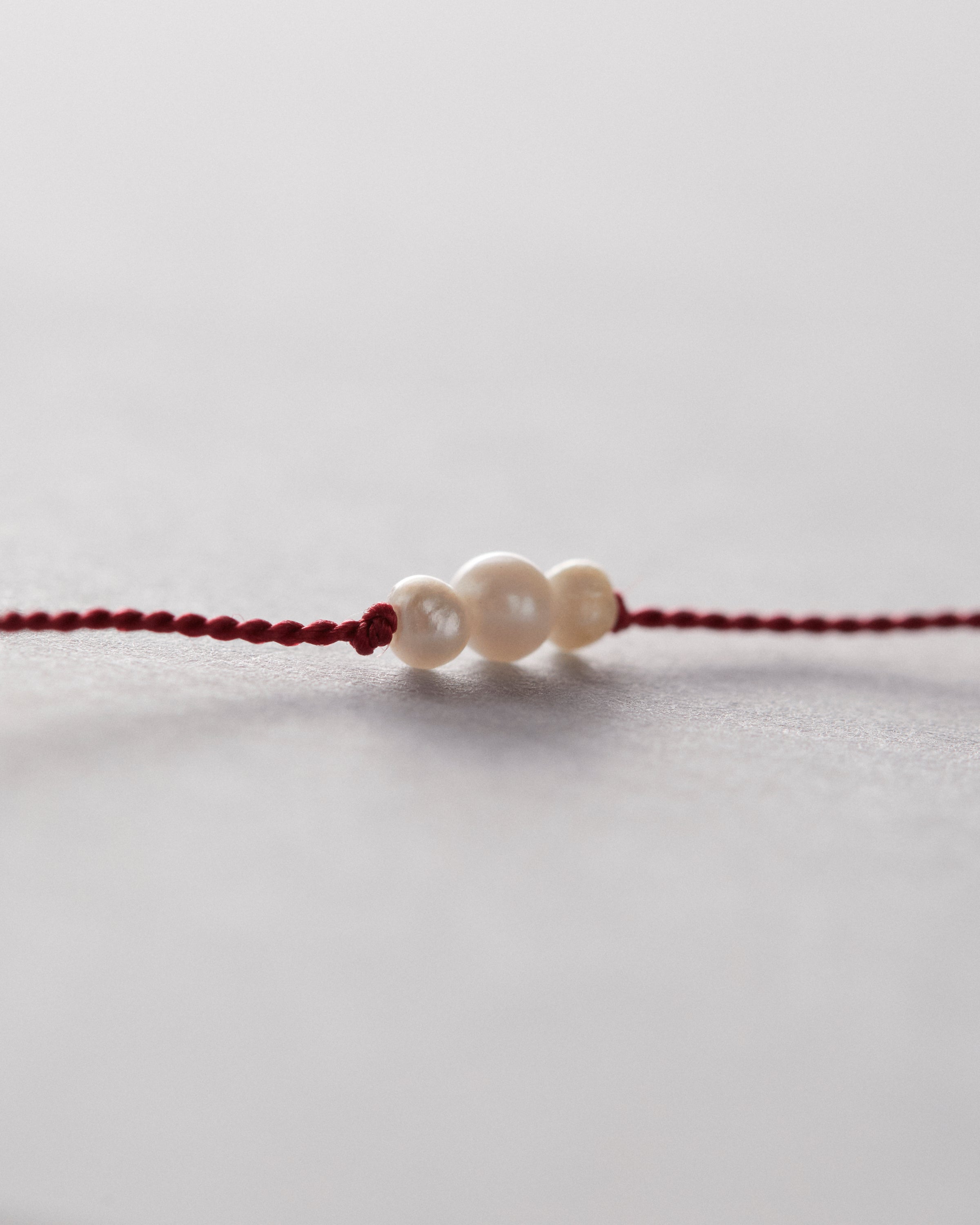 Triple Pearl Silk Wish Bracelet