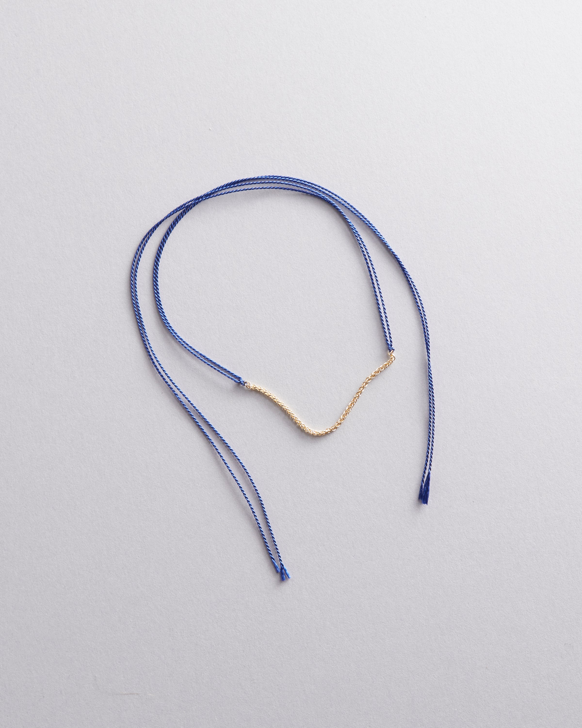 9kt Yellow Gold and Silk Wish Bracelet