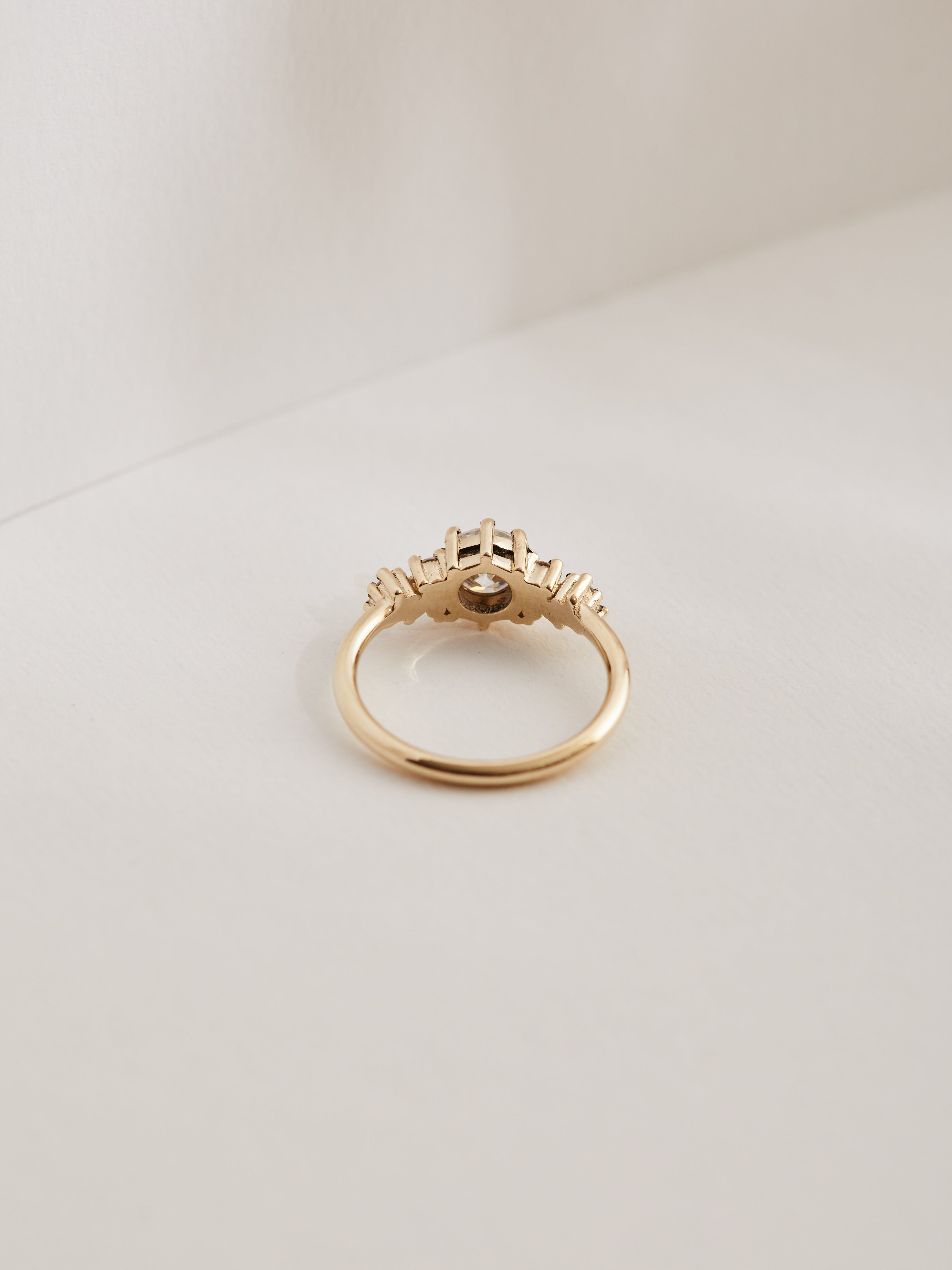 1ct Moissanite cluster ring.