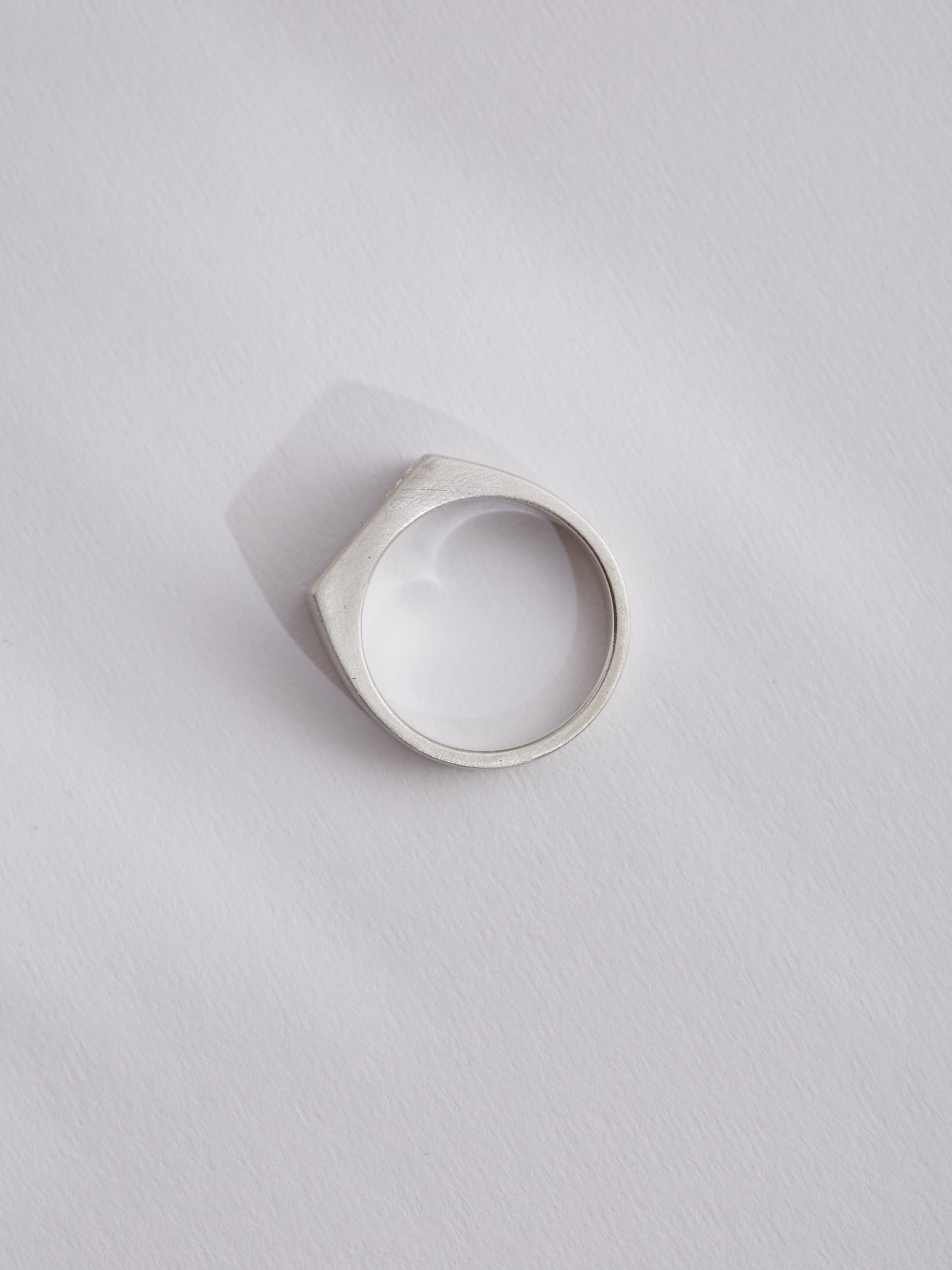 Sterling silver rectangular signet.