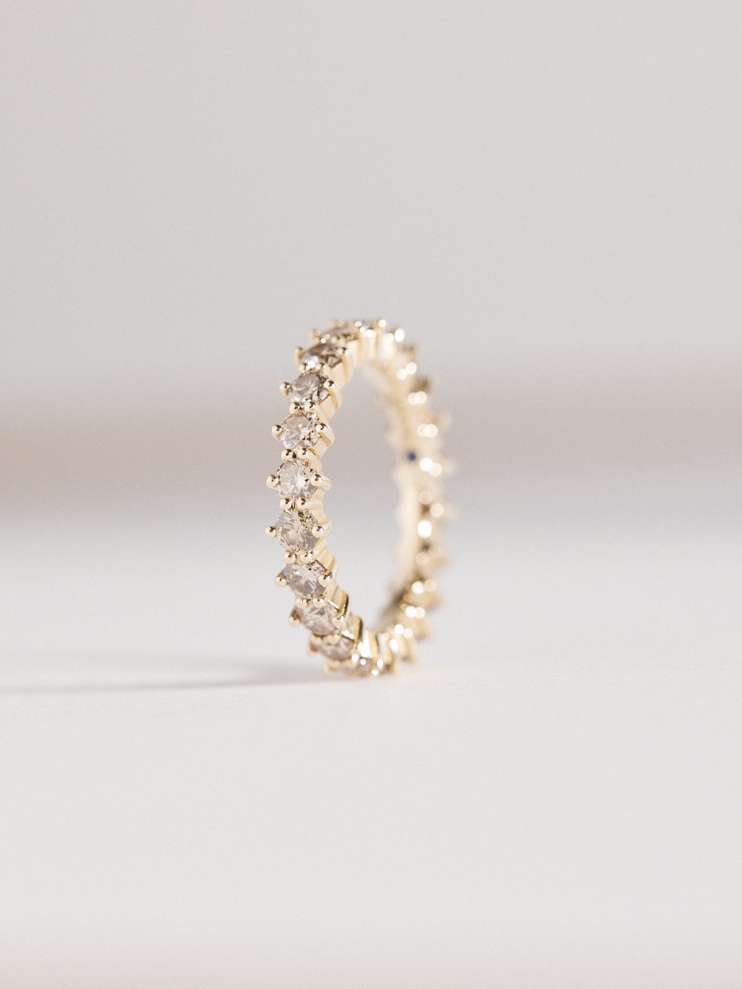 Six claw champagne diamond full eternity