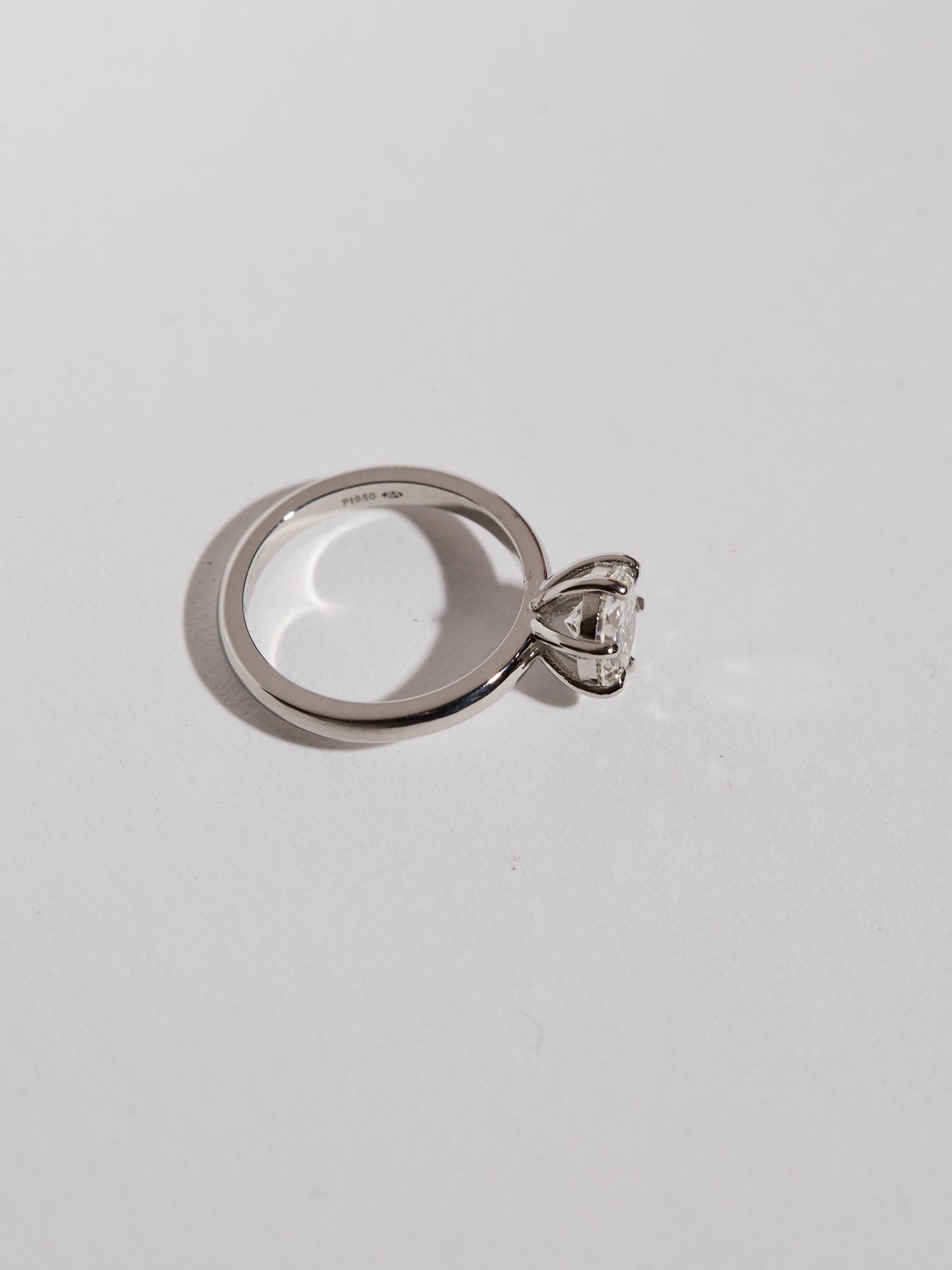 1.30ct old cut diamond six claw platinum solitaire.