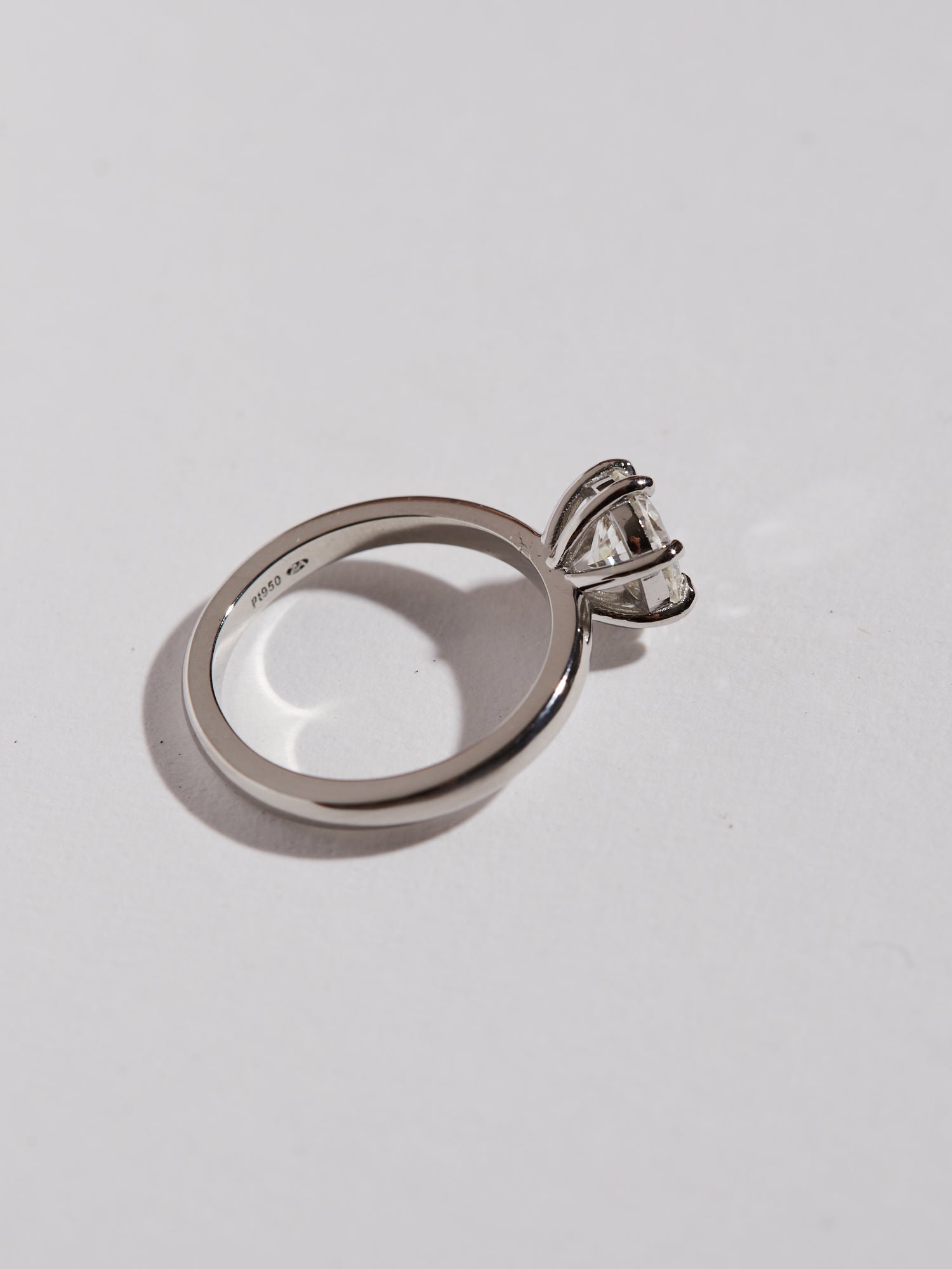 1.30ct old cut diamond six claw platinum solitaire.