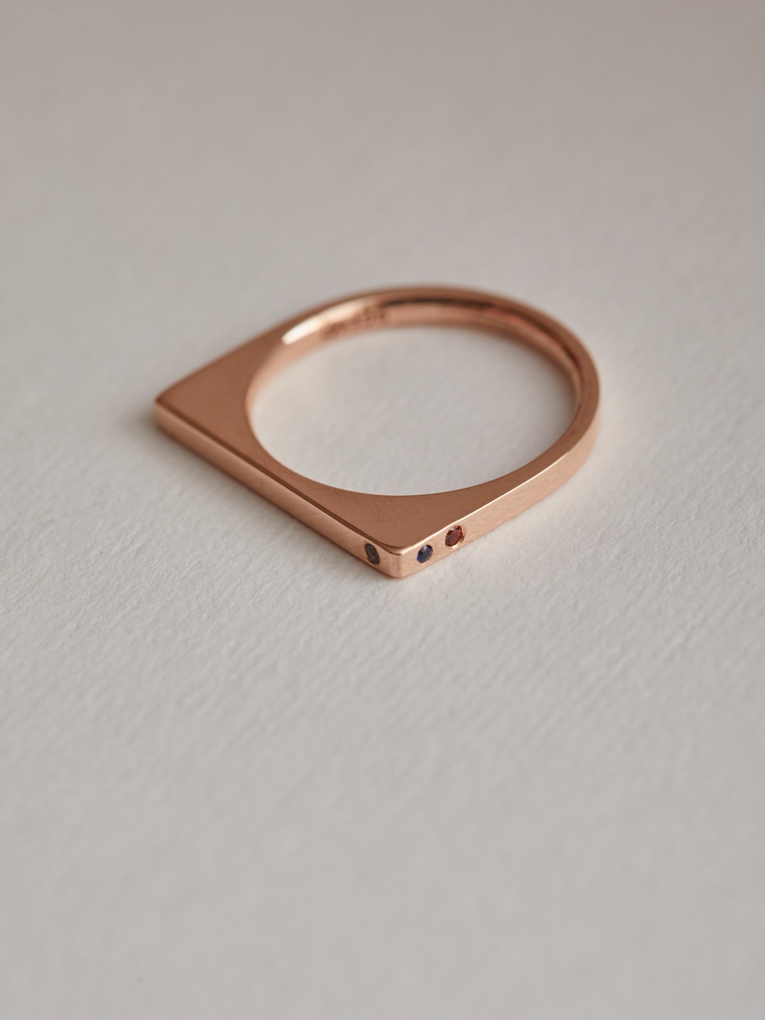 Square top birthstone ring.
