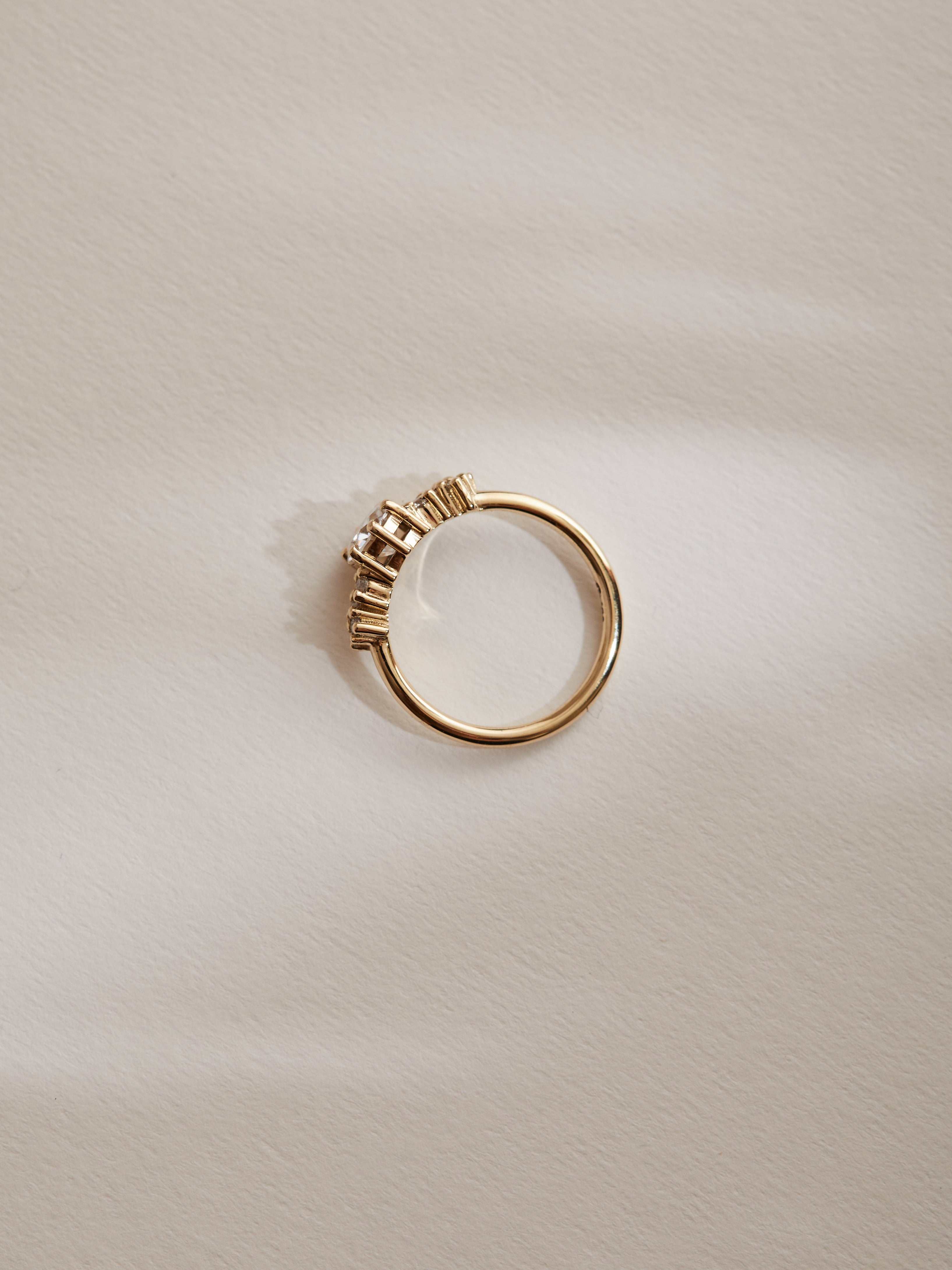 1ct Moissanite cluster ring.