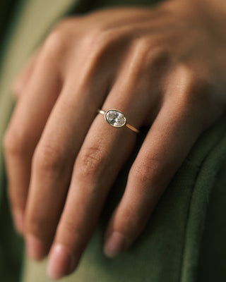 Oval Cut East-West Bezel Engagement Ring