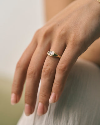 Oval Cut East-West Signet Engagement Ring