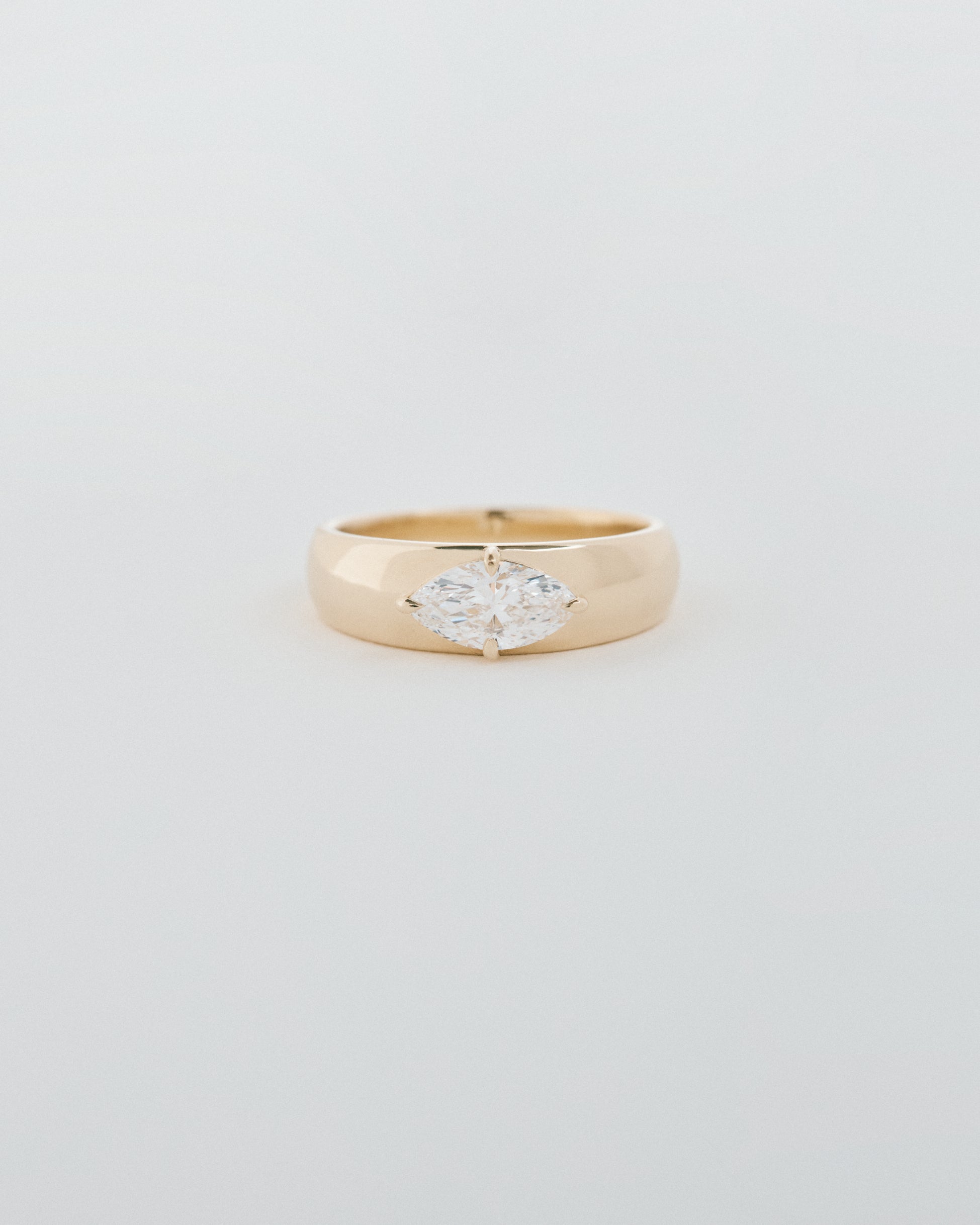 Marquise-Cut-East-West-Domed-Engagement-Ring-Yellow-Gold-diamond-product