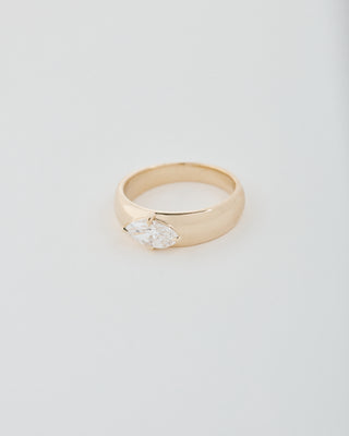 Marquise-Cut-East-West-Domed-Engagement-Ring-Yellow-Gold-diamond-product