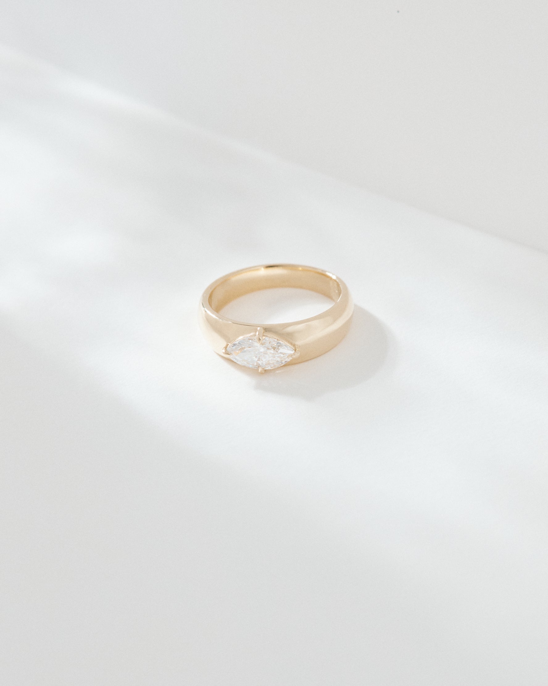 Marquise-Cut-East-West-Domed-Engagement-Ring-Yellow-Gold-diamond-product