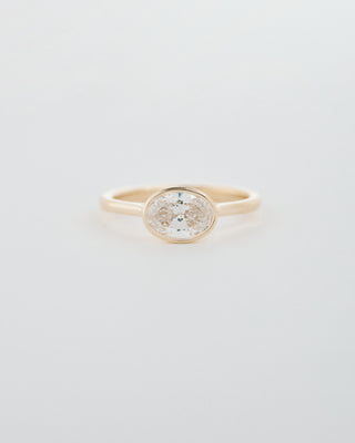 Oval Cut East-West Bezel Engagement Ring