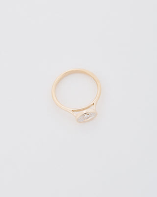 Oval Cut East-West Bezel Engagement Ring