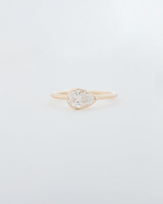 Pear Cut East-West Six Claw Engagement Ring