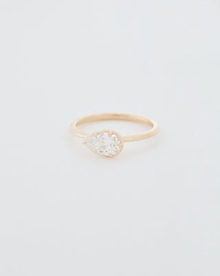 Pear Cut East-West Six Claw Engagement Ring