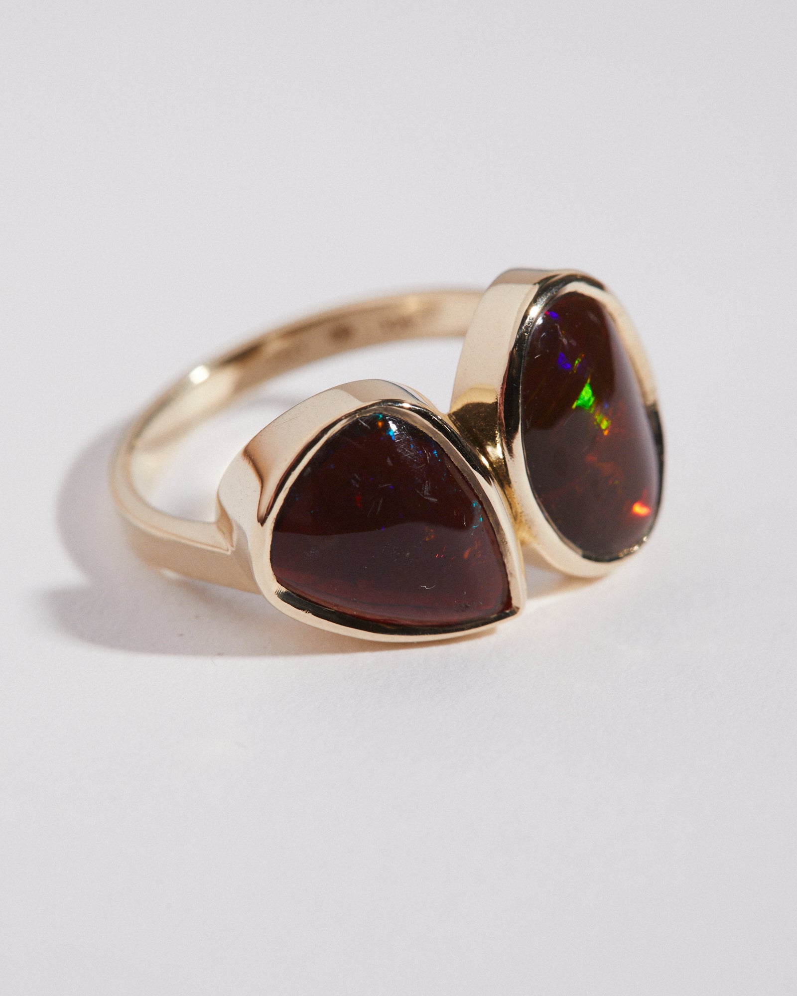 16ct Mexican Fire Opal Toi et Moi ring
