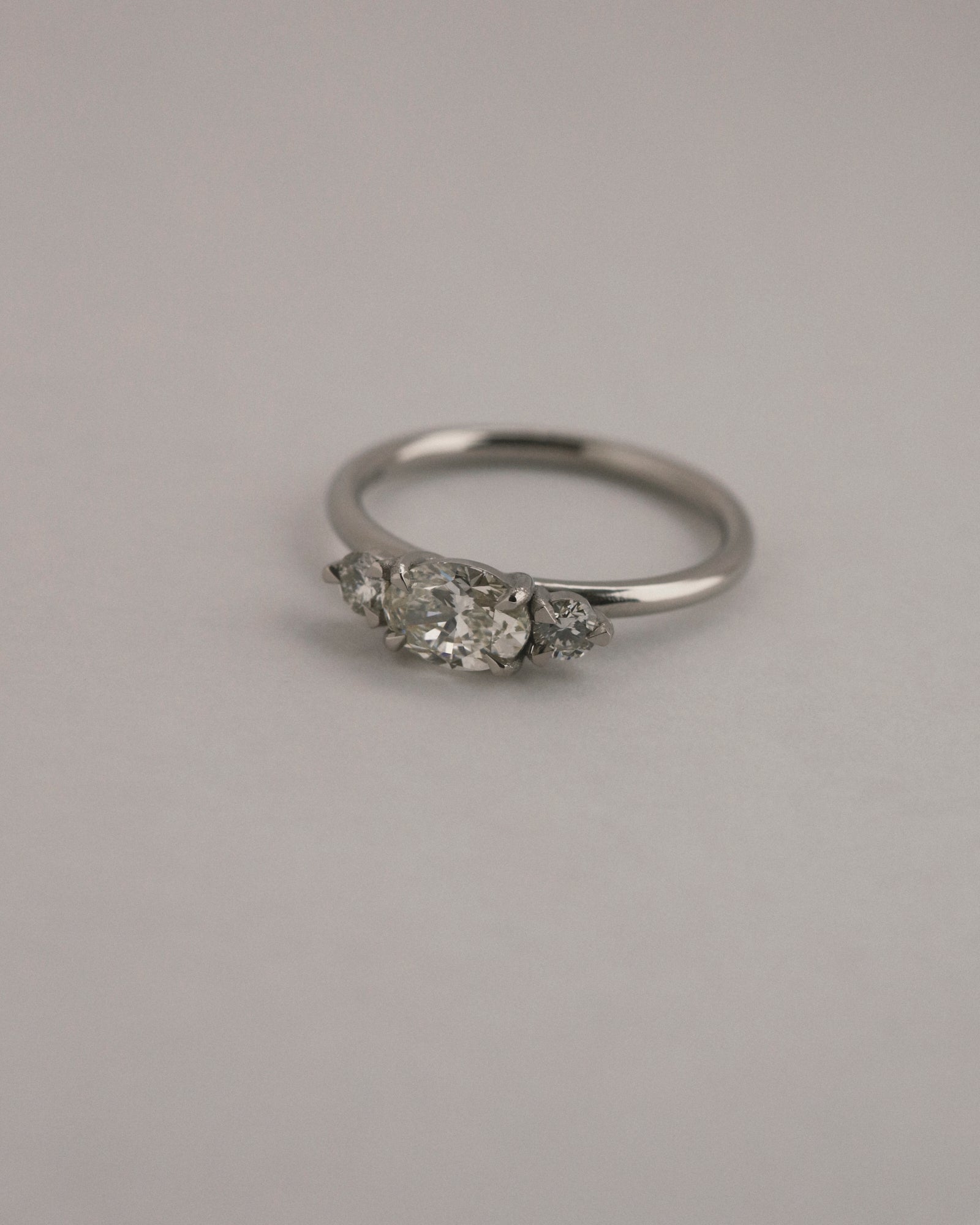 0.70ct oval cut trilogy
