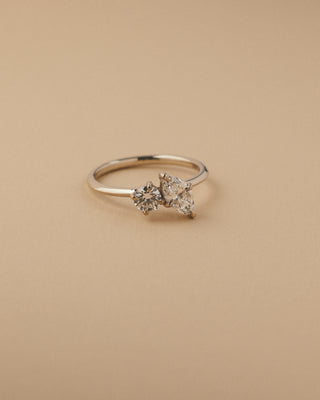 0.64ct Marquise and 0.45ct round cut diamond engagement ring.