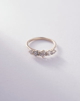 Old European cut five stone ring.