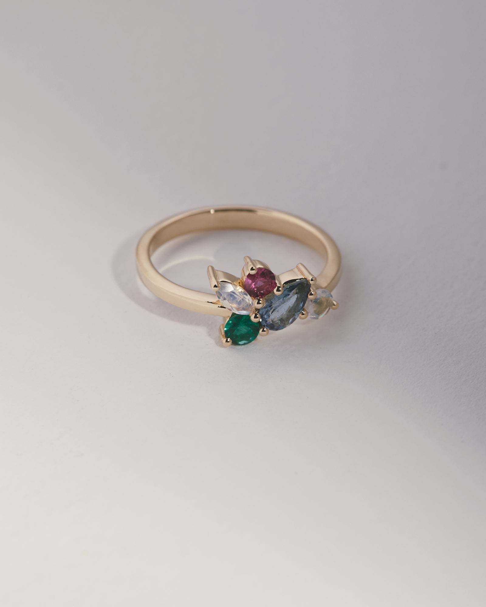 Birthstone cluster ring.