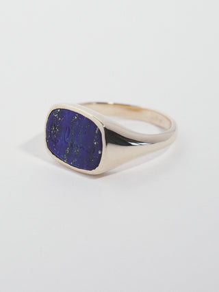 Hand carved Lapis pinky signet