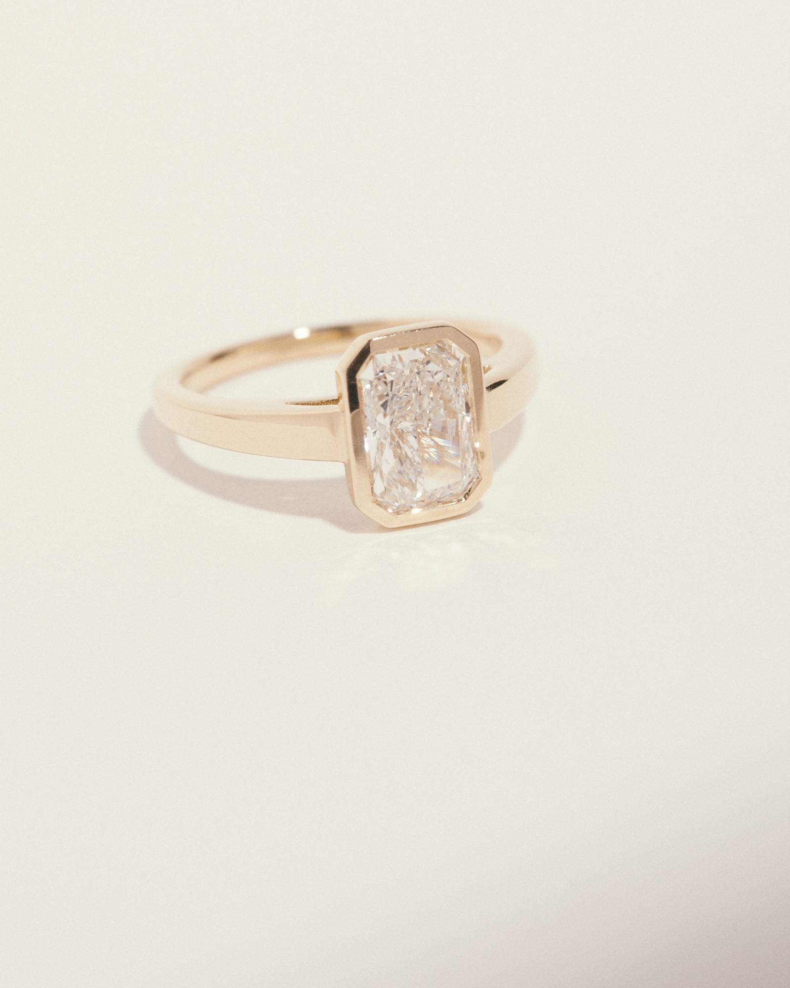 1.66ct radiant cut diamond engagement ring.
