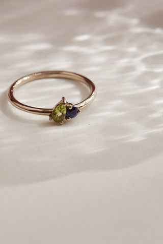 Birthstone Toi et Moi ring