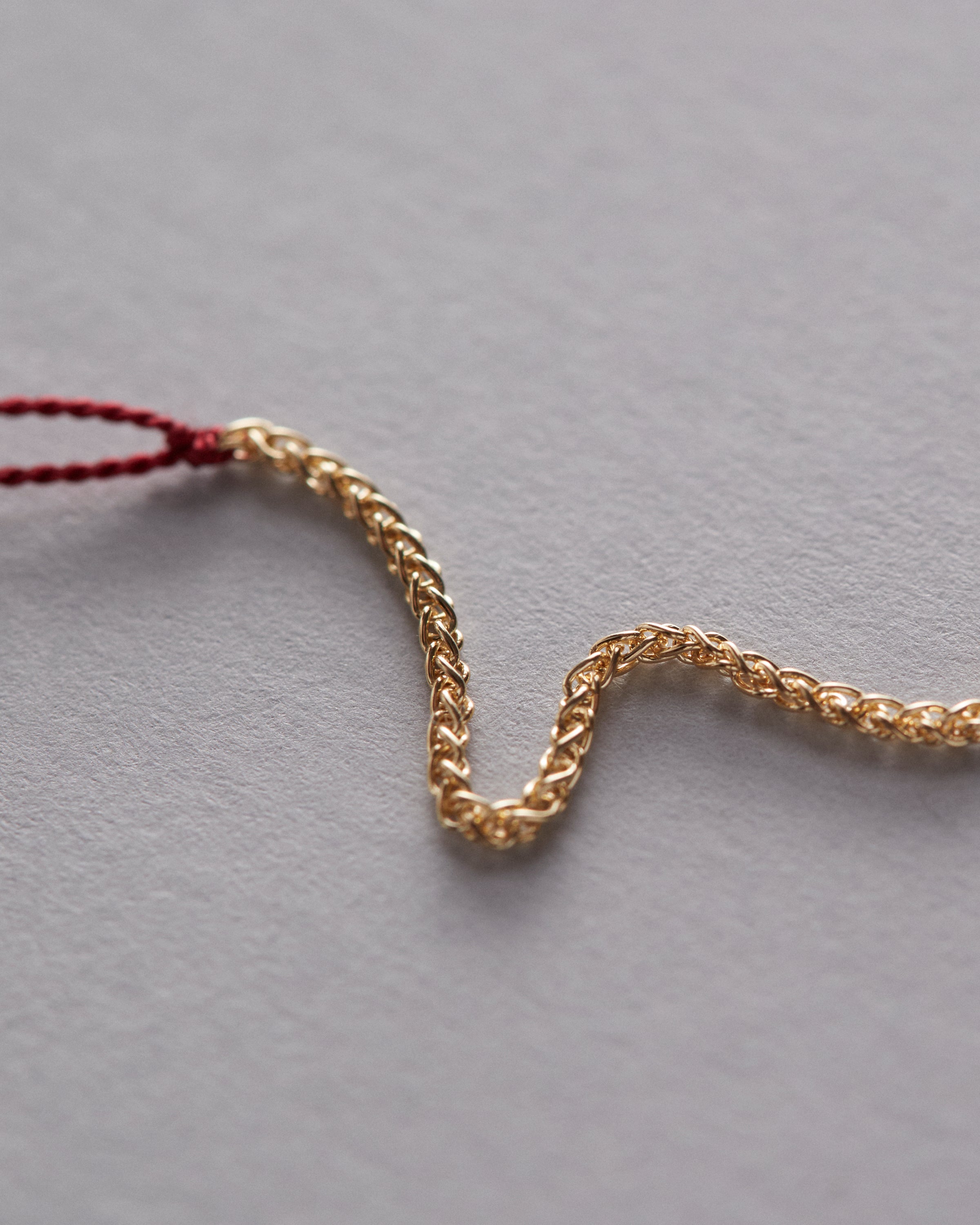 9kt Yellow Gold and Silk Wish Bracelet