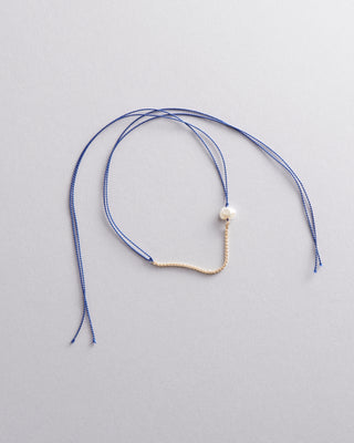 9kt Yellow Gold and Silk Wish Bracelet with Pearl