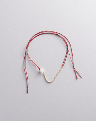 9kt Yellow Gold and Silk Wish Bracelet with Pearl