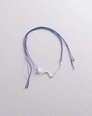 Sterling Silver and Silk Wish Bracelet with Pearl
