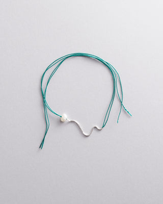 Sterling Silver and Silk Wish Bracelet with Pearl
