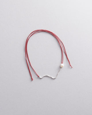 Sterling Silver and Silk Wish Bracelet with Pearl