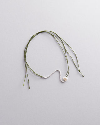 Sterling Silver and Silk Wish Bracelet with Pearl