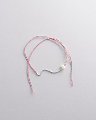 Sterling Silver and Silk Wish Bracelet with Pearl
