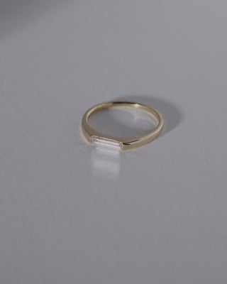 Elongated Baguette cut dainty signet