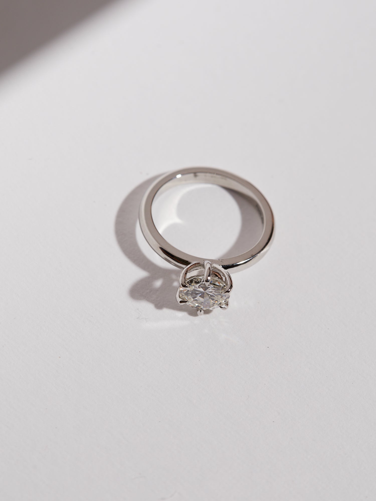 1.30ct old cut diamond six claw platinum solitaire.